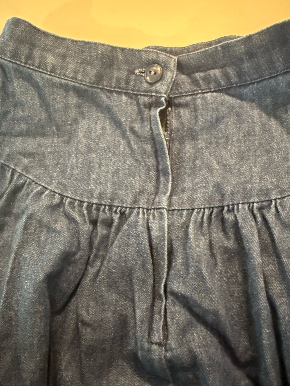 Vtg Gunne Sax Prairie Denim Skirt Cottagecore Western Yoke Tiered Midi Size XXS - Picture 6 of 11